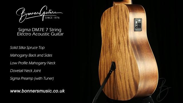 Sigma DM7E 7 String Electro Acoustic Guitar смотреть онлайн