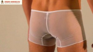 Мужские прозрачные трусы хипсы Oboy 06-6075-02 U42 белые