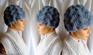 Зимняя тёплая шапка-чулок спицами Real - Мастер Класс