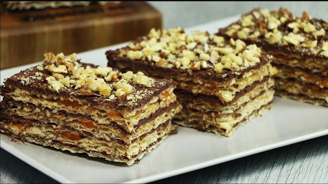Обалденный вафельный торт. Торт без выпечки, печенья и желатина смотреть онлайн