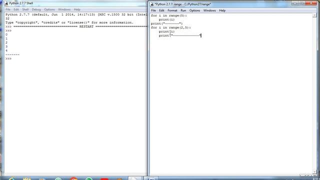 For loop with range Function in Python смотреть онлайн