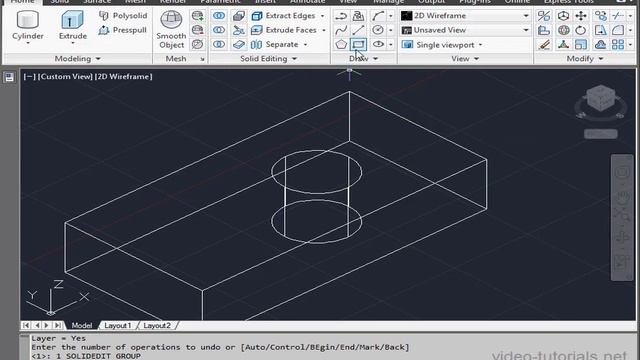 AutoCad 3d Modeling 36 ( Extrude Faces ) смотреть онлайн