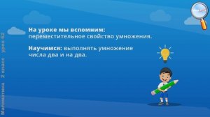 Математика 2 класс (Урок№62 - Табличное умножение и деление. Умножение числа 2 и на 2.)