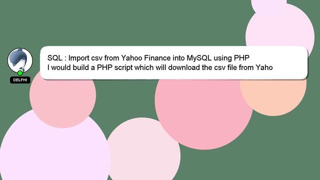 SQL : Import csv from Yahoo Finance into MySQL using PHP смотреть онлайн