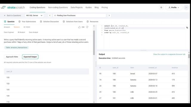 Finding User Purchases | Medium | StrataScratch | SQL | Solution | Interview Problem смотреть онлайн
