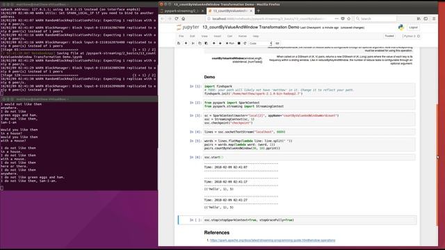 13. Pyspark Streaming: countByValueAndWindow смотреть онлайн