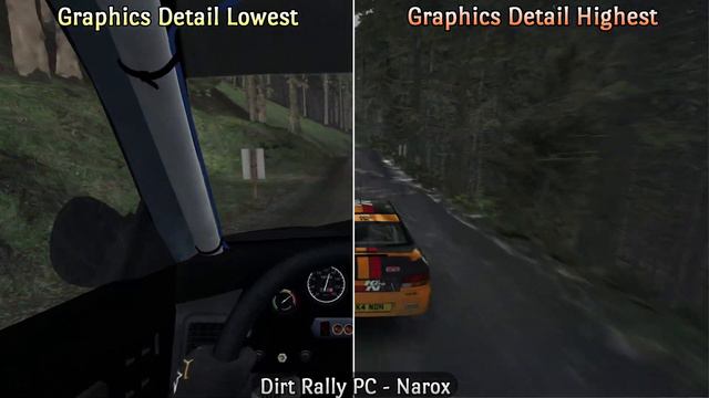 Split Screen Compare - Lowest Vs Highest Graphics Setting - Dirt Rally PC