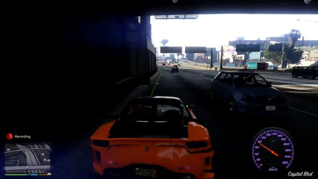 GTA V - Noob does failrace "Mazda RX 7 Veilside vs the army" challenge смотреть онлайн