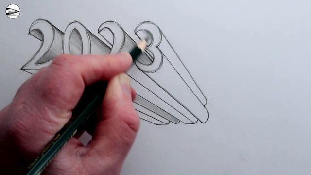 How to Draw 2023 Numbers 3D Trick Art on Line Paper смотреть онлайн