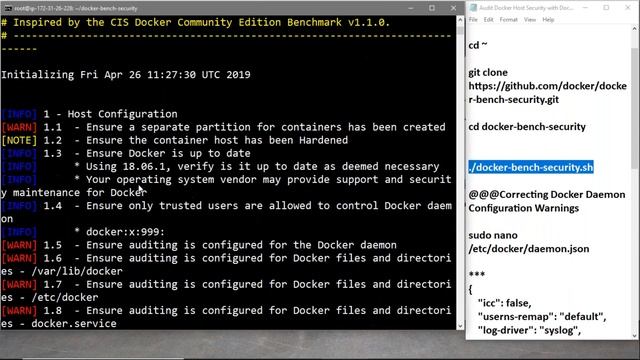 Audit docker host security with docker bench and enabling content смотреть онлайн