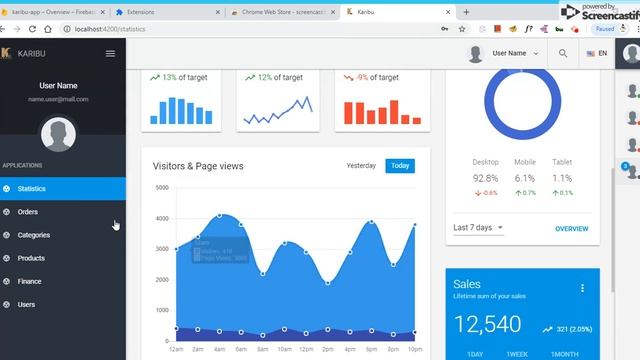 Angular Dashboard Interface смотреть онлайн