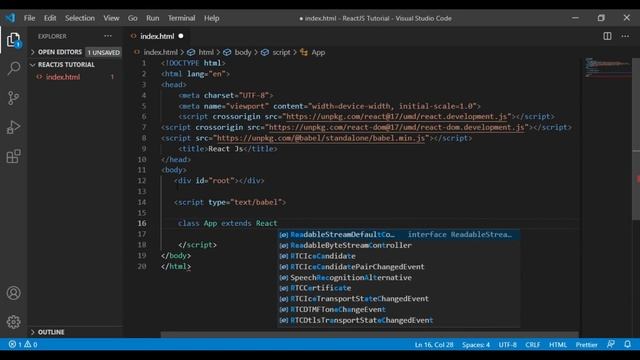 How to Setup ReactJS Project using CDN Links || Tutorial #3 || React JS Tutorial смотреть онлайн