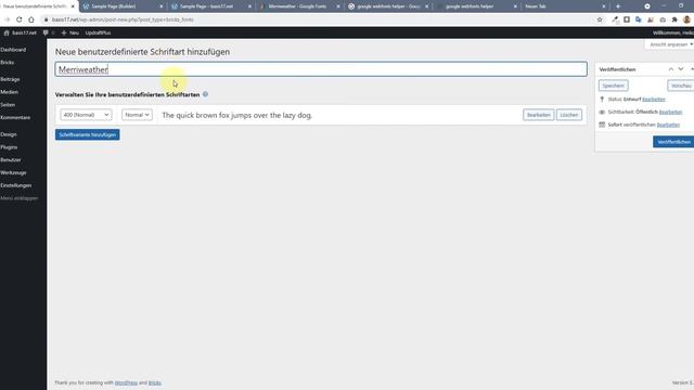 Google Webfonts als Custom Fonts im Bricks Builder смотреть онлайн