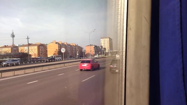 20.01.2023. Россия. Краснодар. Посёлок Берёзовый. Вид из окна автобуса смотреть онлайн