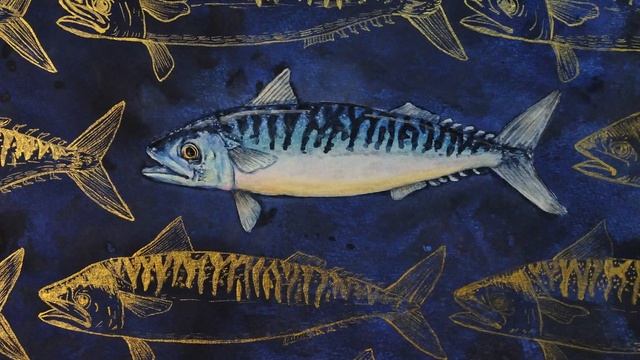 詩情畫意 |▶︎鯖魚◀︎| Scomber scombrus●Watercolor● Acrylic ● смотреть онлайн