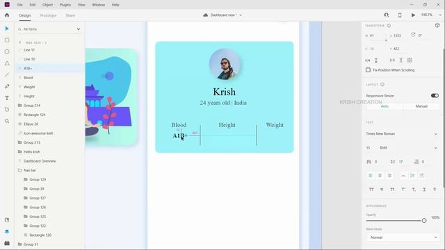 Adobe XD Dashboard Design | Tamil | Free XD Tutorial | Krish Creation