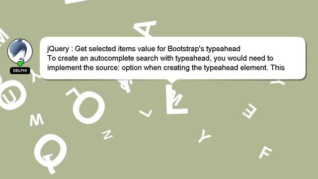 jQuery : Get selected items value for Bootstrap's typeahead смотреть онлайн
