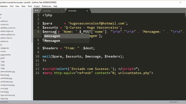 Gestão de Emails PHP - Aula 06 - Função mail para enviar emails смотреть онлайн
