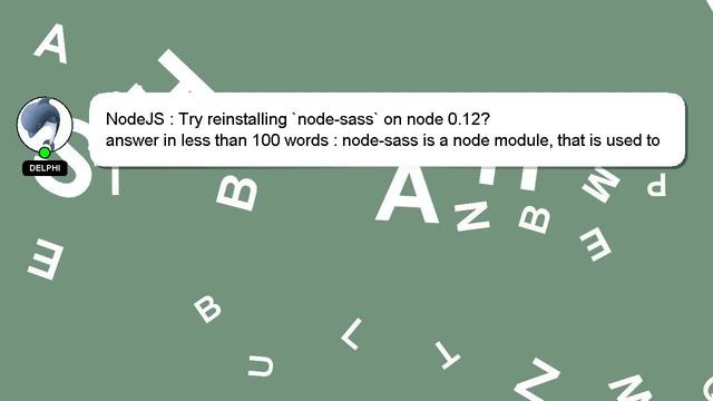 NodeJS : Try reinstalling `node-sass` on node 0.12? смотреть онлайн