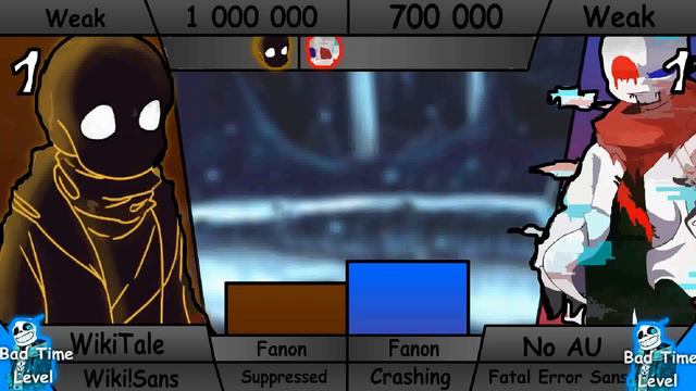Wiki!Sans VS Fatal!Error Sans - Power Levels - April Fools смотреть онлайн