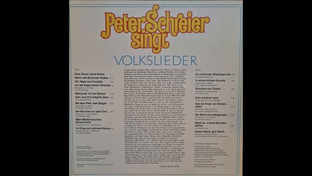 Peter Schreier Singt Volkslieder Kompl Album Von 1974