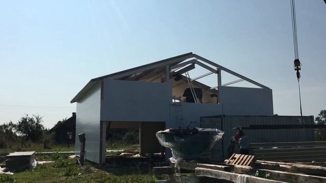 Строительство цеха часть шестая монтаж крышевых сендвич панелей смотреть онлайн