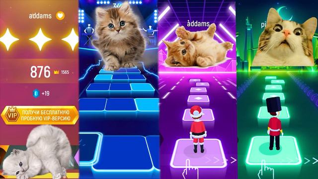 Cute Cats 100x vs Lady Gaga Bloody Mary Shakira Waka Waka Bongo cat vs dog Tiles Hop EDM Rush! смотреть онлайн