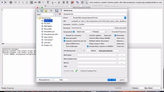 Adding Postgres DB connection profile смотреть онлайн