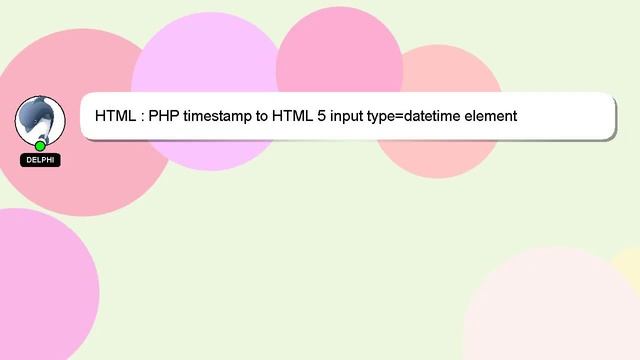 HTML : PHP timestamp to HTML 5 input type=datetime element смотреть онлайн
