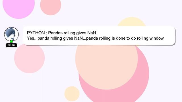 PYTHON : Pandas rolling gives NaN смотреть онлайн