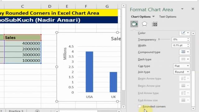How to Display Rounded Corners in Excel Chart Area смотреть онлайн