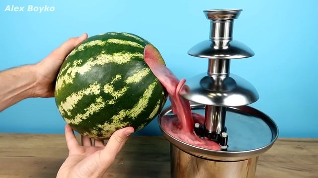 Что если залить арбузный сок в Шоколадный фонтан? Новый Шоколадный фонтан! alex boyko смотреть онлайн