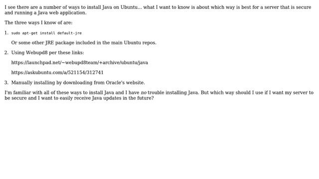 Ubuntu: Best practices for installing Java on secure server running Ubuntu 14.04 LTS смотреть онлайн