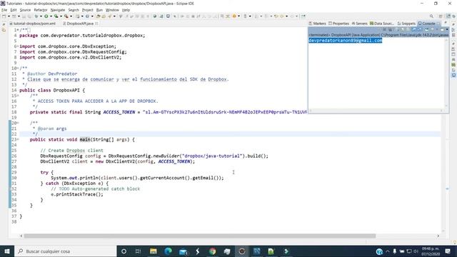TUTORIAL JAVA: ¿Cómo subir un archivo a Dropbox? смотреть онлайн