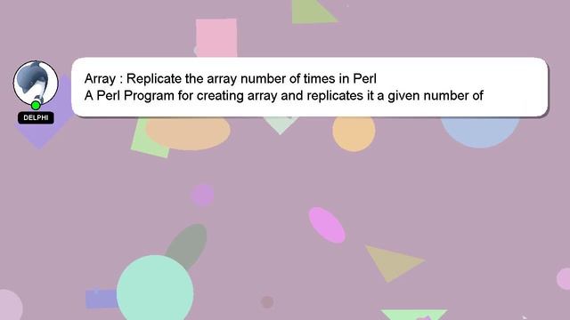 Array : Replicate the array number of times in Perl смотреть онлайн