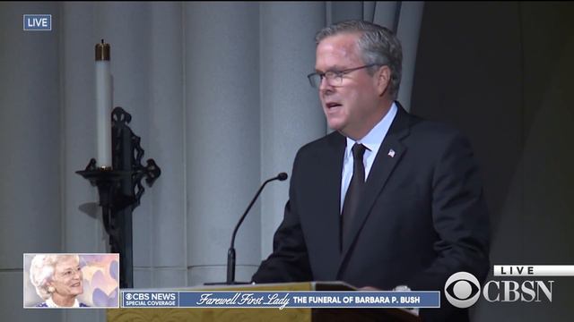 Jeb Bush eulogizes mother, Barbara Bush, at funeral смотреть онлайн
