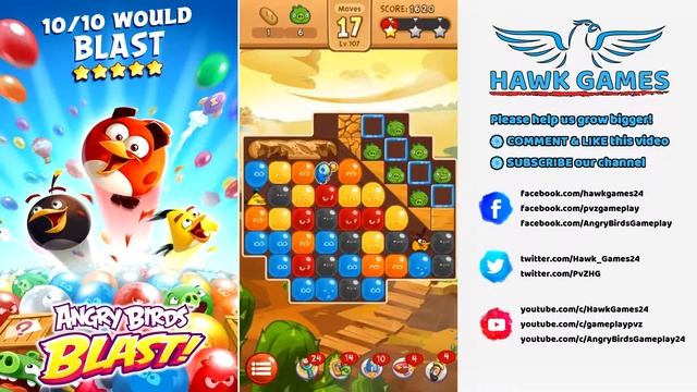 Angry Birds Blast ? Level 107 - 3 Stars Walkthrough, No Boosters смотреть онлайн