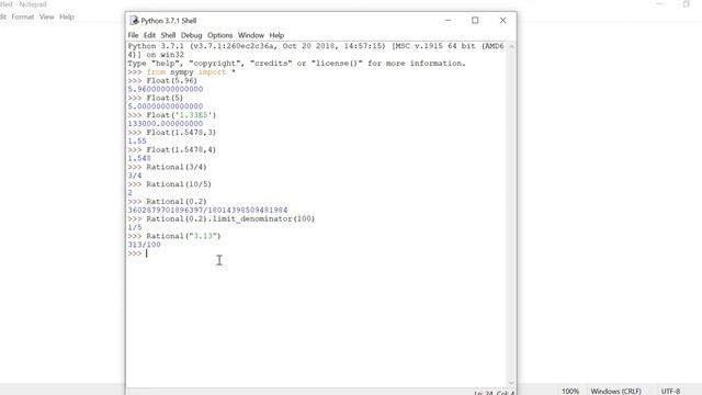 SymPy( Symbolic Mathematics library in Python) :Numbers (Float,Rational, Integer, and Real number) смотреть онлайн
