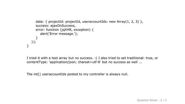 jQuery : Post JavaScript array with AJAX to asp.net MVC controller смотреть онлайн