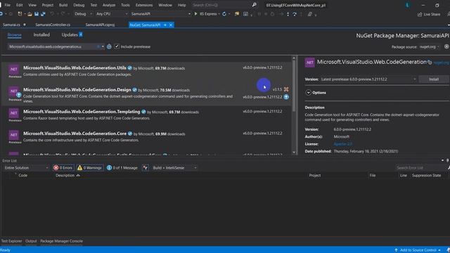 there was an error running the selected code generator: could not load file or assembly смотреть онлайн
