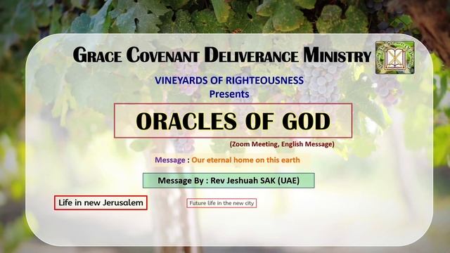 Oracles of God | Our eternal home on this earth | Episode - 8 | 2020 Oct 6 Tuesday Zoom Meeting смотреть онлайн