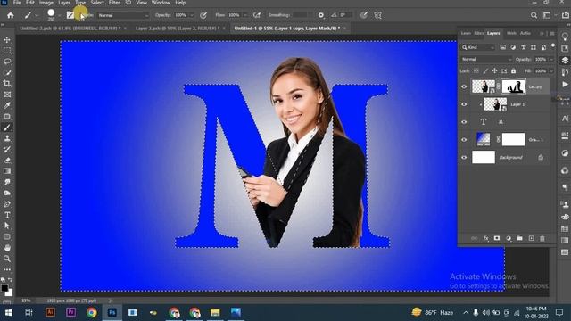 Letter (M) Portrait Design Easiest Way Tutorial in Photoshop смотреть онлайн