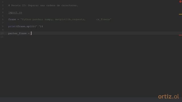 Python 3 - Receta 22: Separar una Cadena de Caracteres con una Expresión Regular смотреть онлайн