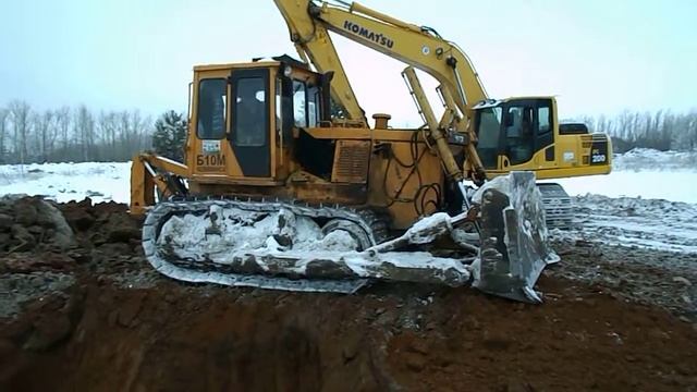 Бульдозер Б-10м (работа рыхлителем) смотреть онлайн