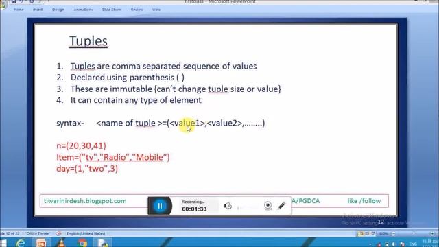 PYTHON TUPLE ||INTRODUCTION || HOW TO DEFINE|| XI & XII IP,CS || PGDCA || BCA || MCA || O LEVEL смотреть онлайн