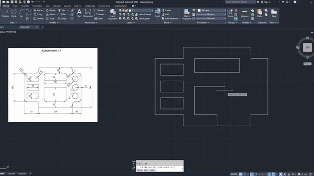 AutoCAD Tutorial-07 2D Mechanical Drawings || command with assignment 17 #autocad #17 смотреть онлайн