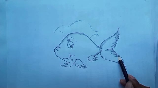 Fish drawing in pencil/Sanju Art's more/beautiful fish sketch/how to drawing in ? смотреть онлайн
