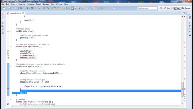 Java Game Programming Tutorial For Beginners Asteroids Pt 15 updateShip()) смотреть онлайн