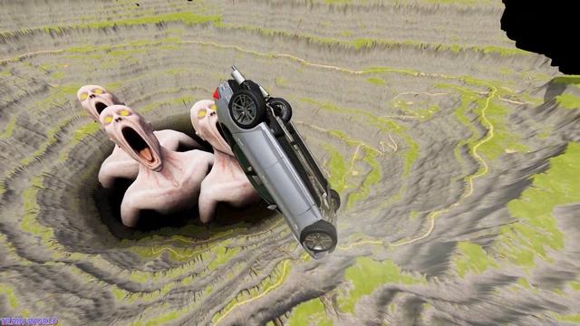 Escape From The Shy Guy (SCP-096) | Big & Small Cars vs Giant Pit | Beamng Drive TrainWorld смотреть онлайн