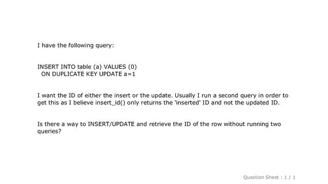 MySQL : MySQL ON DUPLICATE KEY - last insert id? смотреть онлайн